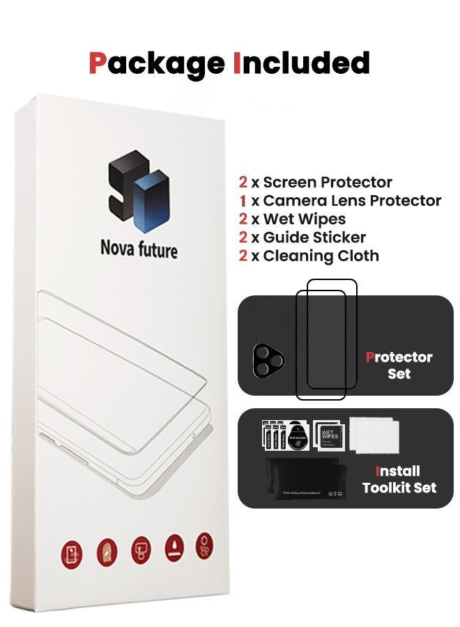 Nova future 2+1Honor 400 Lite Screen Protector Set includes two high-definition screen protectors and one camera protector. [9H Hardness] [Sensitive Touch] [Scratch-resistant] [Bubble-free] - Image 3